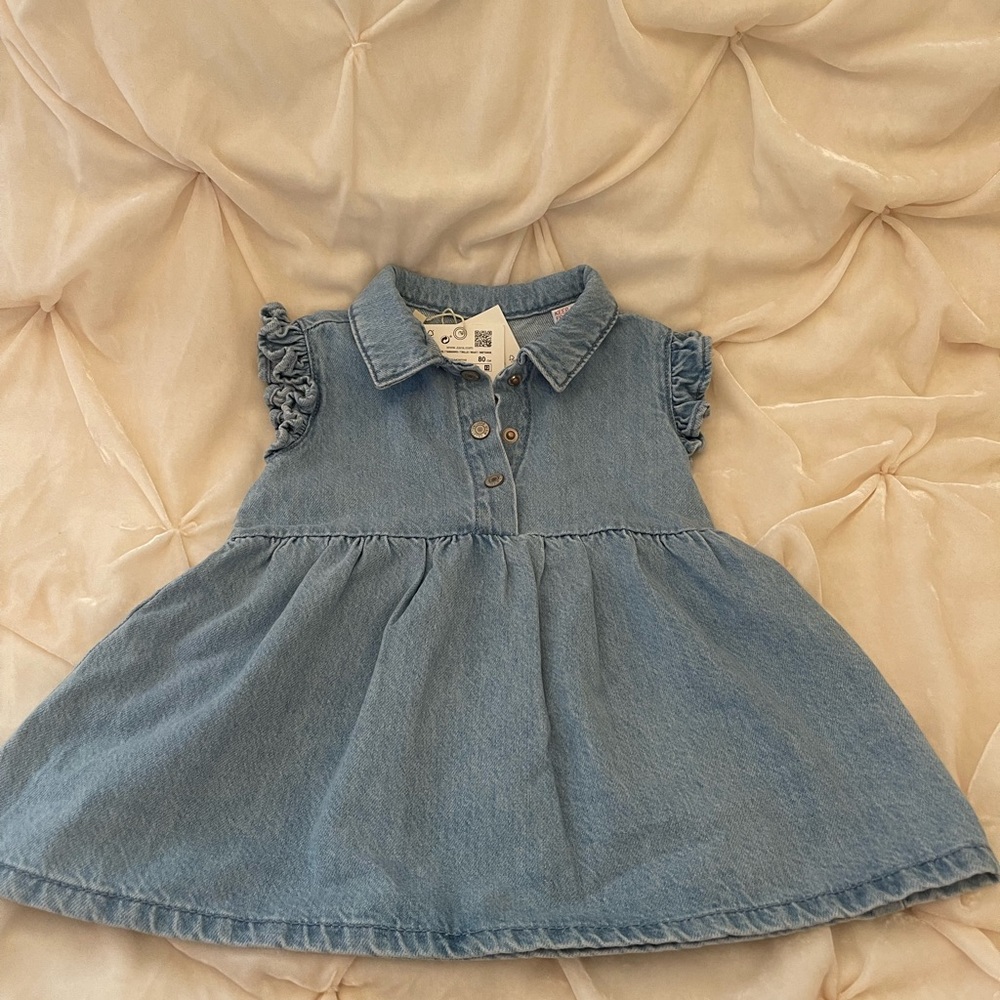 Zara Blue Ruffled Tiered Sundress